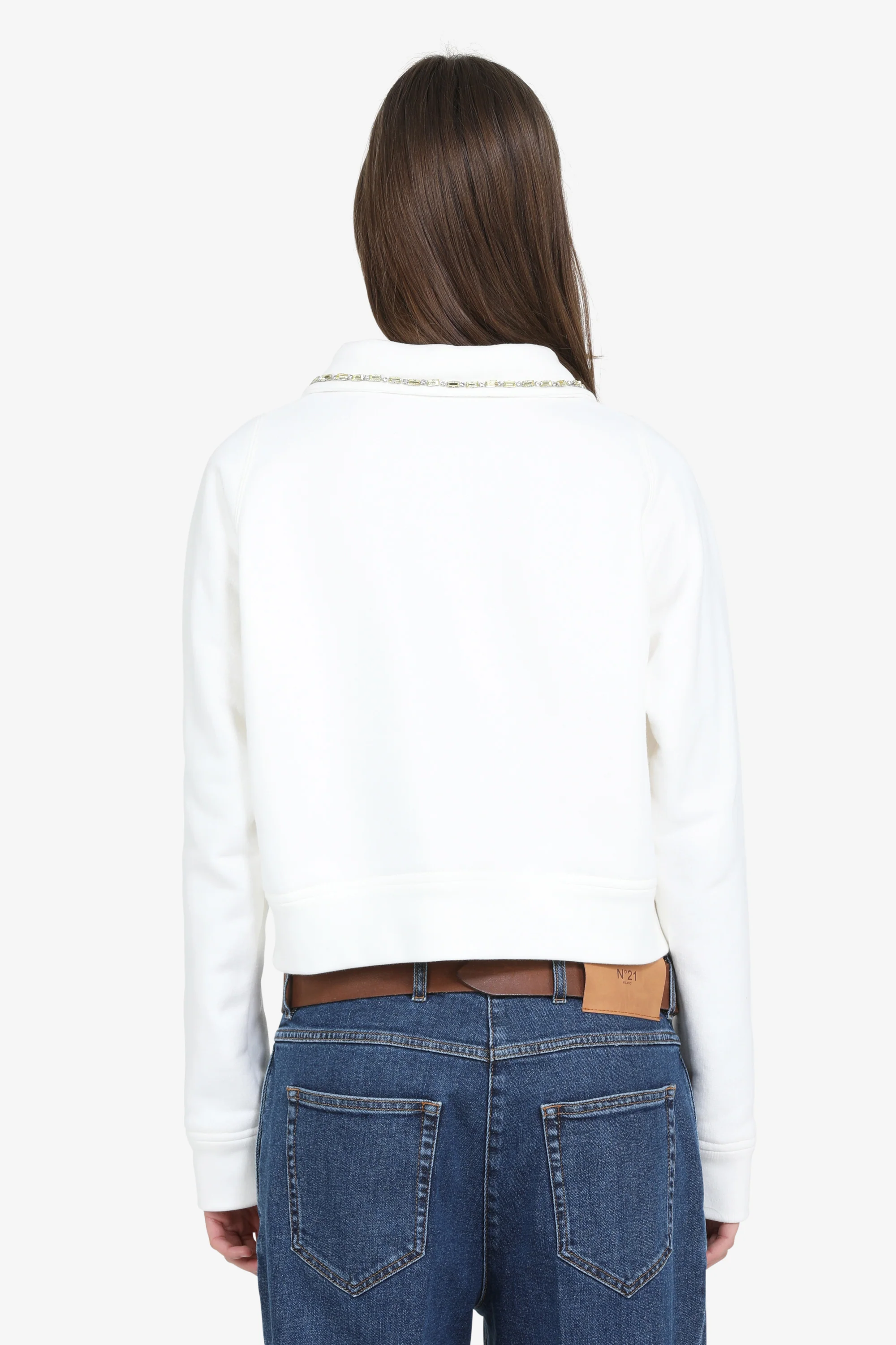 Bomber con zip e cristalli sul colletto - Image 3